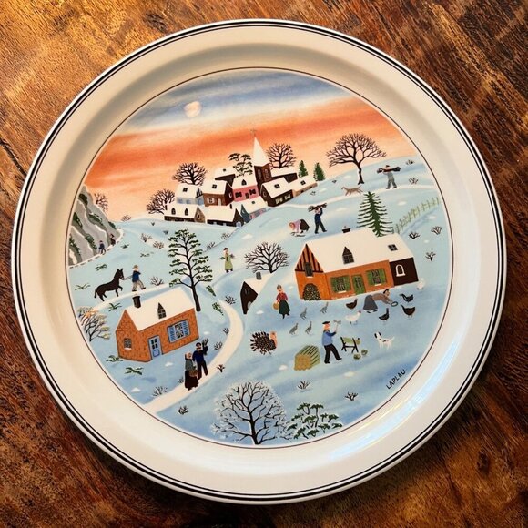 Villeroy & Boch Les Quatre Saisons Winter Plate By Gerard Laplau 10.5" Porcelain - Picture 1 of 8